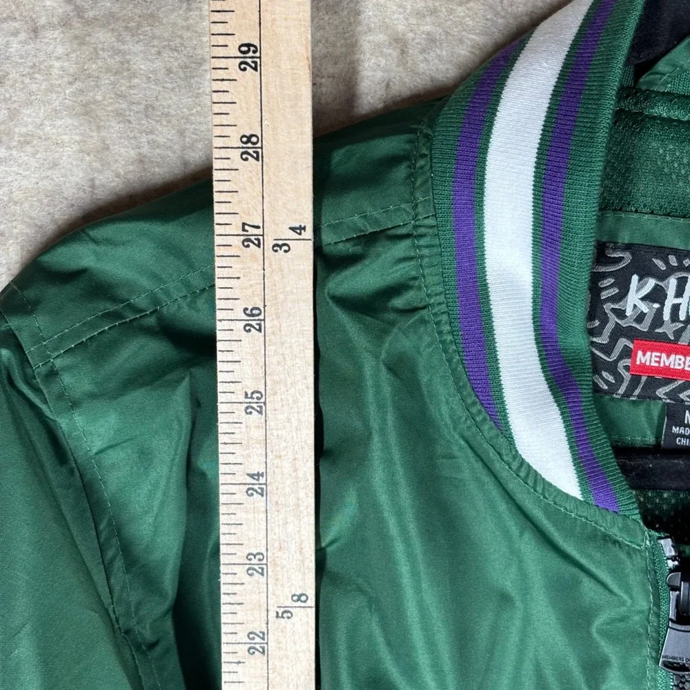 Members Only Keith Haring Tokyo Pop Windbreaker Jacket Mens Medium Forest Green